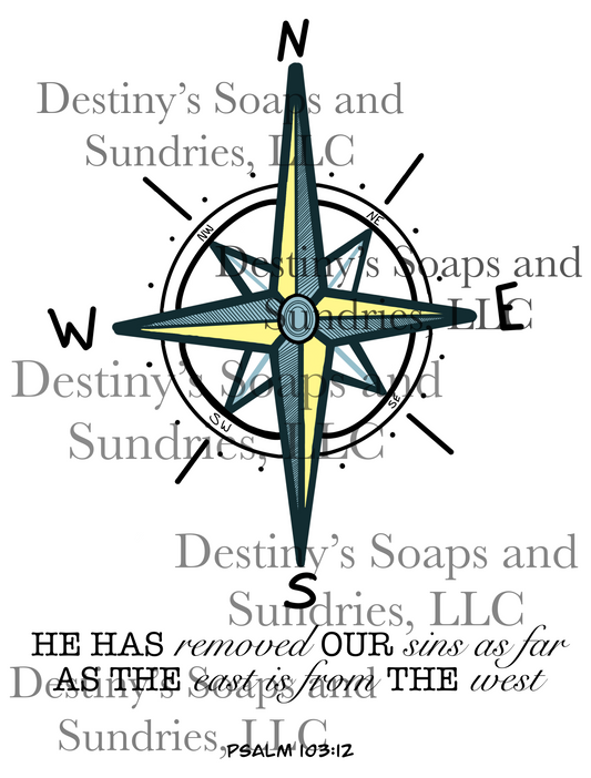 Compass Psalm 103:12 T-Shirt