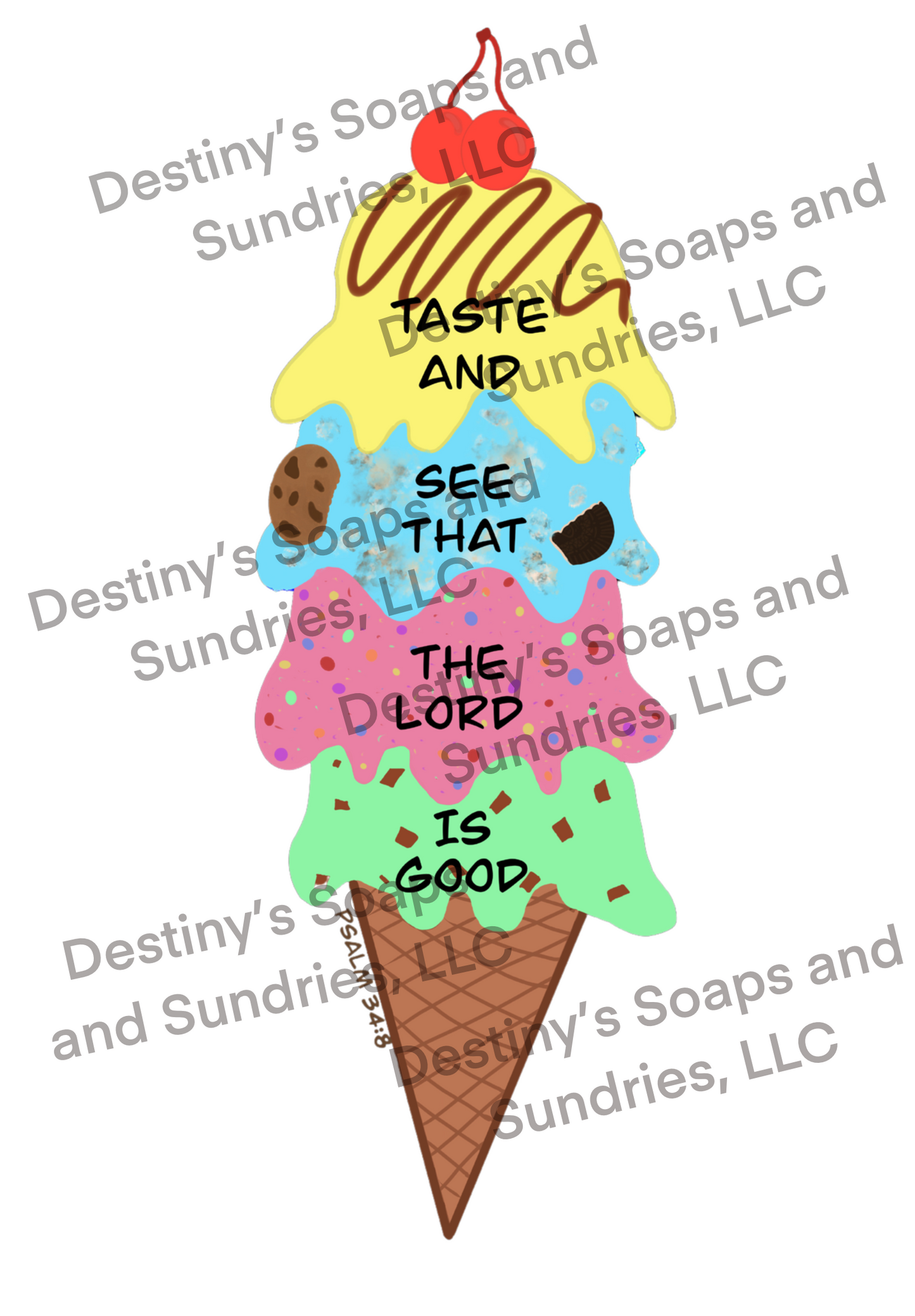 Ice Cream Cone Psalm 34:8 T-Shirt